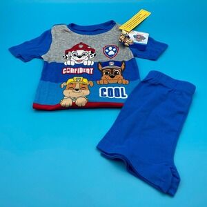 PAW Patrol Boys 2-Piece Cotton Pajama Short Set - Size 6 - Chase Marshall Rubble